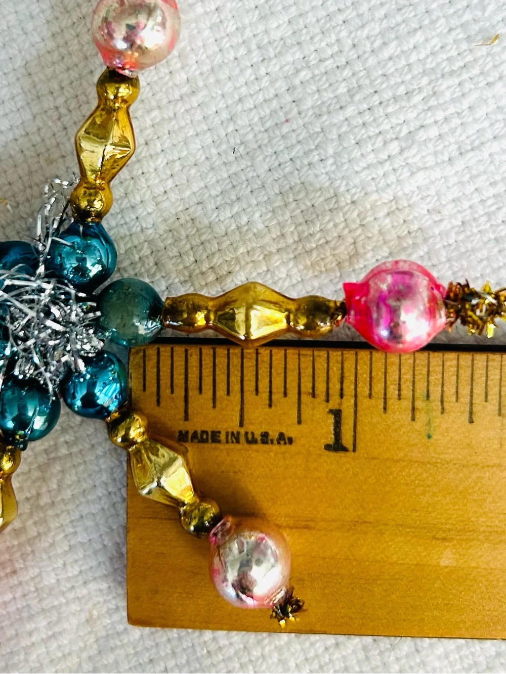 Mini Vintage repurposed mercury, glass bead flowers holiday Christmas ornaments